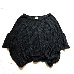 Bat-sleeve knitted shirt